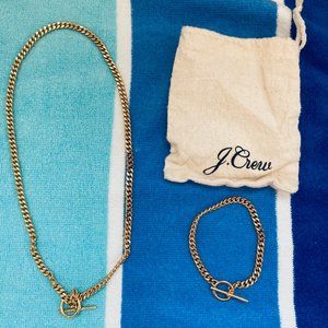 J.Crew Curb Chain Necklace and Bracelet Set